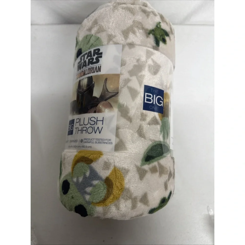 The Big One Star Wars The Mandalorian Grogu Plush Throw Blanket  5 ft x 6 ft